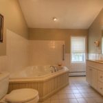 Private bathroom with jacuzzi tub and walk-in shower.