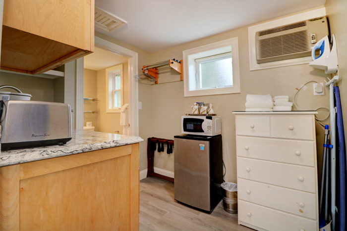 Small appliances and additional storage.