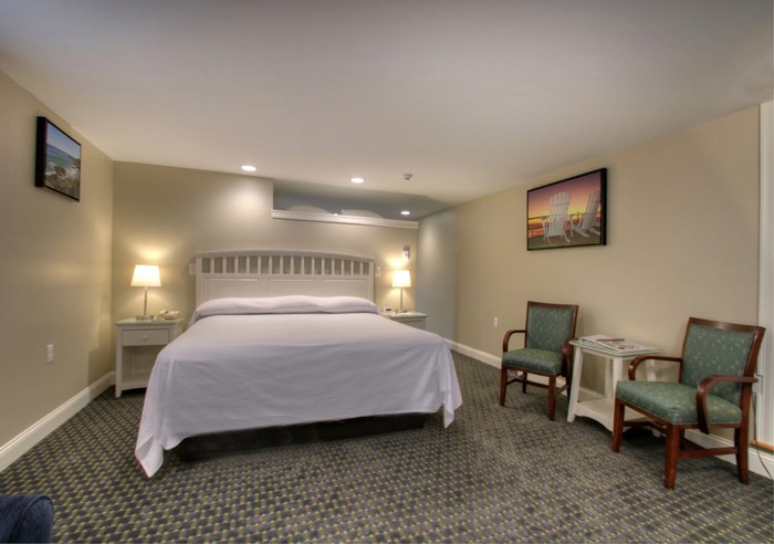 King bed and ample seating.