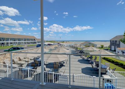 View from the door of Room 75, overlooking the pool to the ocean.