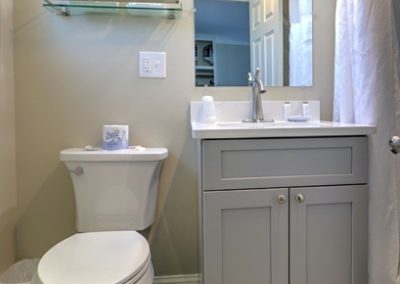 Private bathroom, includes tub with shower.