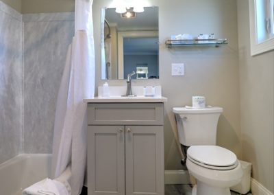 Private bathroom, includes tub with shower.