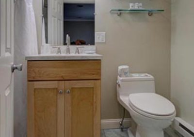 Private bathroom, includes tub with shower.