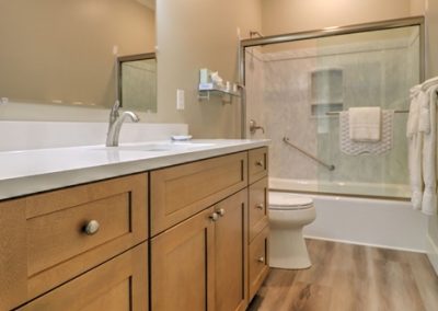Private bathroom, includes tub with shower.